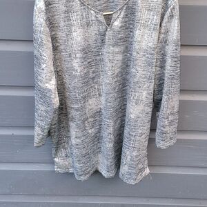 Gray Sequin Long Sleeve Top